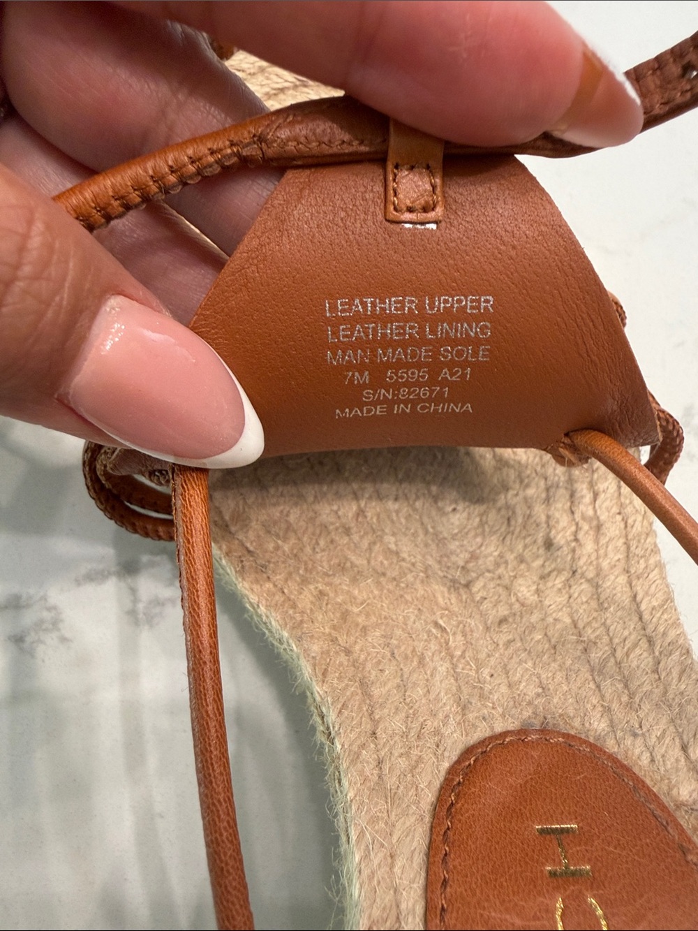 Tory Burch Tan Leather Strappy Espadrille Sandals with Jute Sole - Picture 6 of 6